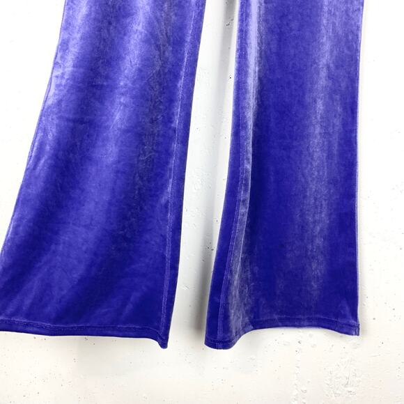 Athleta Womens Elation Velvet Flare Pants High Waist Stretchy Purple Size XS - Picture 8 of 14